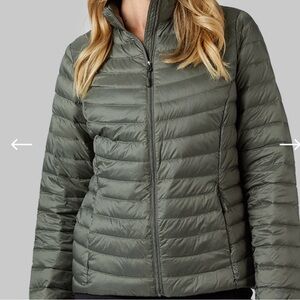 Women's Olive Puffer Jacket